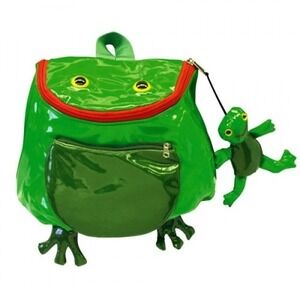 Vintage Y2K Kidorable Frog Backpack Shiny Glossy Vinyl GUC